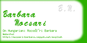 barbara mocsari business card